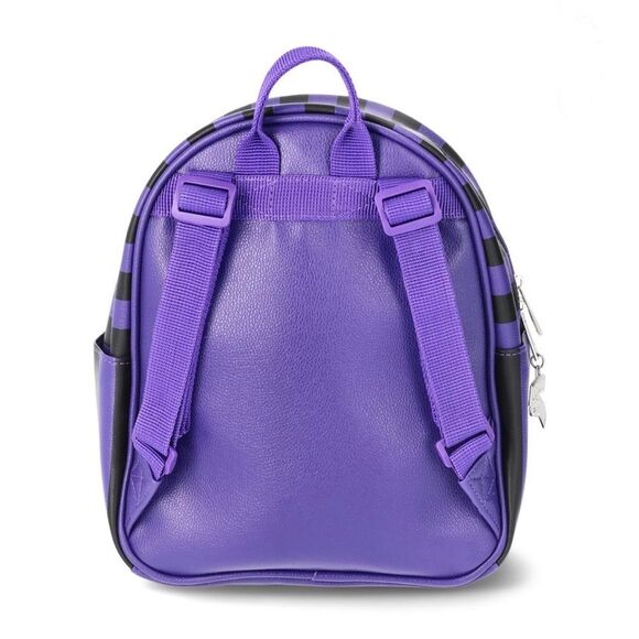 Wednesday Addams Nevermore Academy Striped Mini Backpack, Purple/Black main image 4